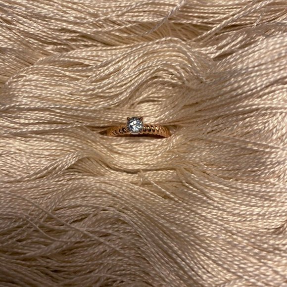 NWT Made in Italy Bronzallure Blue Topaz 18k Rose Gold Plated Ring Size US 7 - Picture 3 of 4